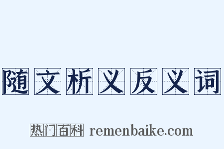 随文析义反义词是什么意思的图片